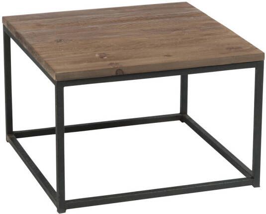 J-Line Bijzettafel Hout met Bruin+zwart 60x60x41cm