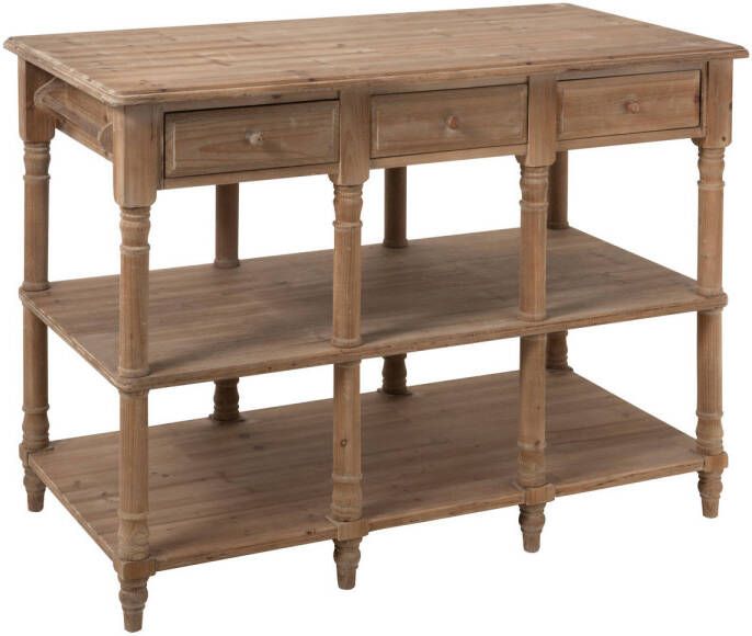 J-Line Console 6 Laden Hout Naturel 131x70x95cm