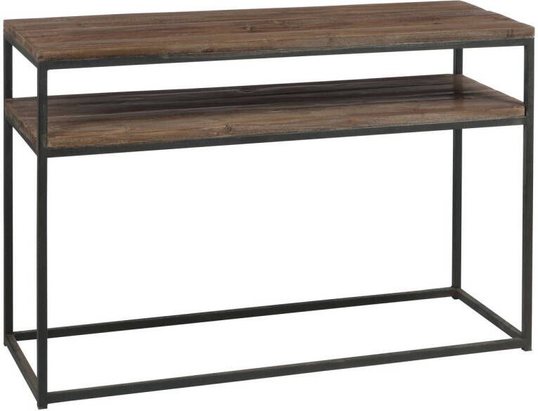 J-Line Console Hout met Bruin+zwart 120x40x79cm