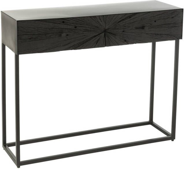 J-Line Console Shanil Hout ijzer Zwart 100x33x81cm