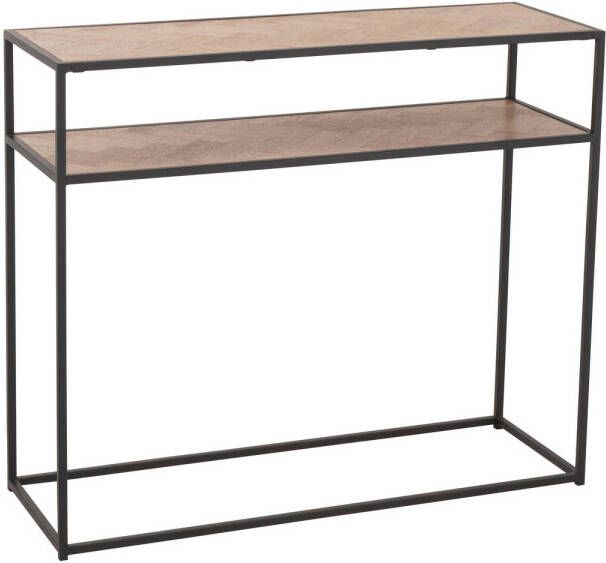 J-Line Console Zigzag Hout metaal Naturel zwart 100x35x84cm