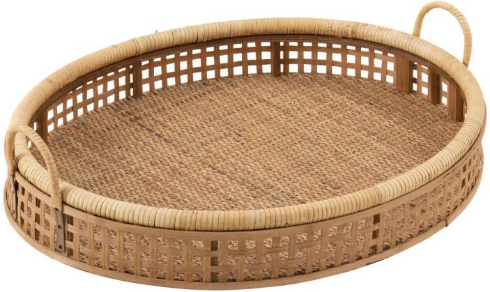 J-Line Dienblad Pick Rotan bamboe Natuur Large 65x52x16cm