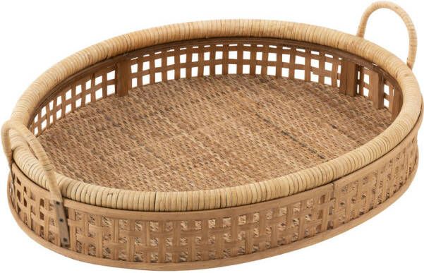 J-Line Dienblad Pick Rotan bamboe Natuur Small 57.5x43x14.5cm