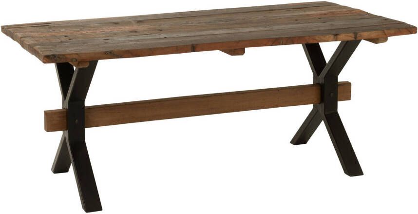 J-Line Eettafel Verouderd Hout Bruin 180x89x76cm