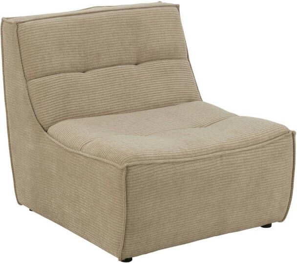 J-Line Fauteuil Grid Populierenhout schuim Donker Beige 83x97x83cm