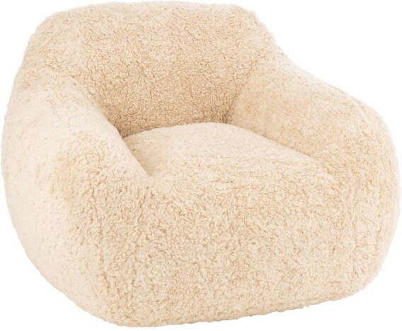 J-Line Fauteuil Shearl Polyester Creme Small 99x98x75cm