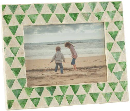 J-Line Fotokader Nuye Schelpen mdf Groen 12x17cm 25x11x20cm