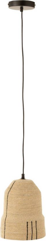 J-Line Hangende Lamp Lijnen Zeegras Naturel zwart 20x20x26cm