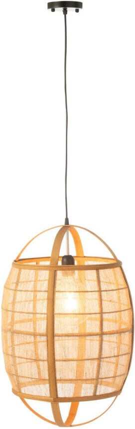 J-Line Hanglamp Ion Linnen bamboe Naturel Small 37x37x56cm