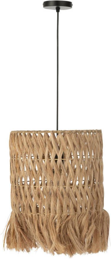 J-Line Hanglamp Rond Bananenbladeren Naturel 30x30x40cm