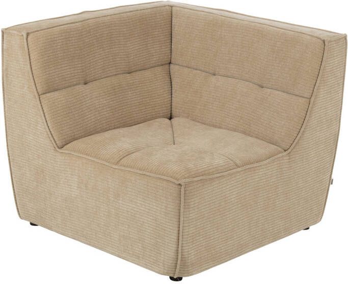 J-Line HoekFauteuil Grid Populierenhout mousse Donker Beige 98x98x83cm