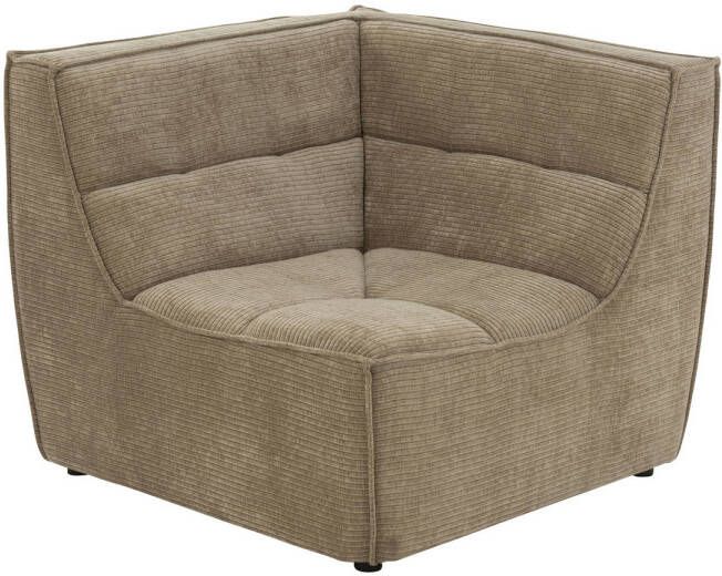 J-Line HoekFauteuil Grid Populierenhout schuim Donker Taupe 98x98x83cm