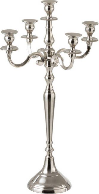 J-Line Kandelaar 5-arm Klassiek Aluminium Zilver Small 35.5x35.5x63cm