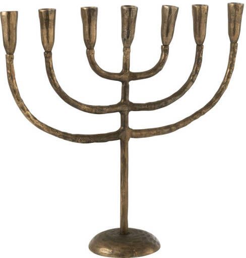 J-Line Kandelaar Menorah Aluminium Brons 54x16x54cm