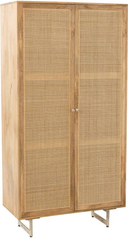 J-Line Kast Rattan Mangohout Naturel 95x44x175cm