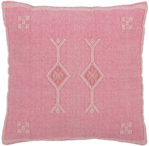 J-Line Kussen Diamanten+pijlen Katoen Roze 45x15x45cm