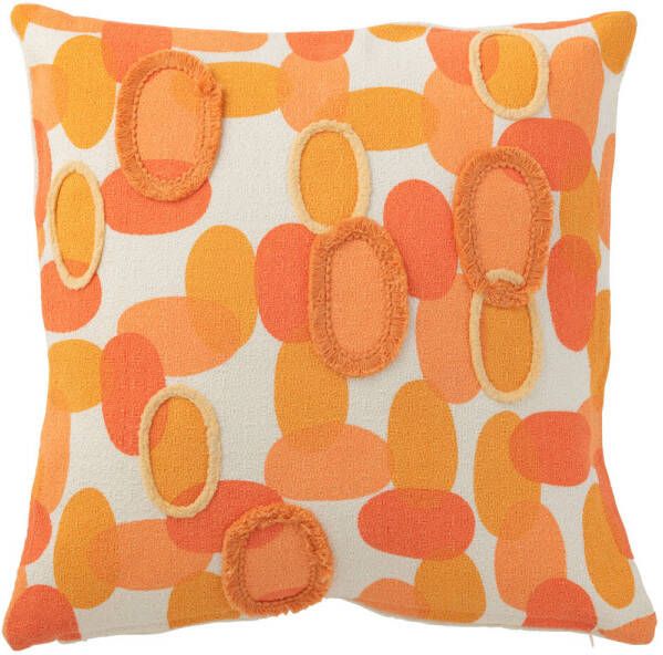 J-Line Kussen Papaya Textiel Oranje 43x43x10cm