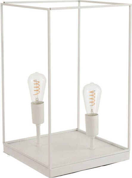 J-Line Lamp 2 Lampen Rechthoekig Frame Metaal Wit Large 30.5x30.5x51cm