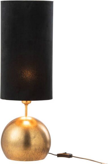 J-Line Lamp Bol Ijzer fluweel Goud zwart 20.5x20.5x58cm