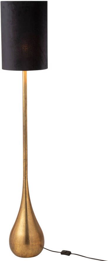 J-Line Lamp Druppel Ijzer fluweel Goud zwart Large 25x25x130cm