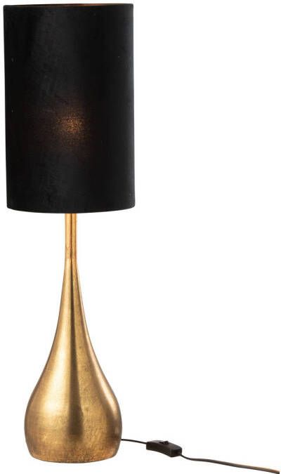 J-Line Lamp Druppel Ijzer fluweel Goud zwart Small 20.5x20.5x77cm