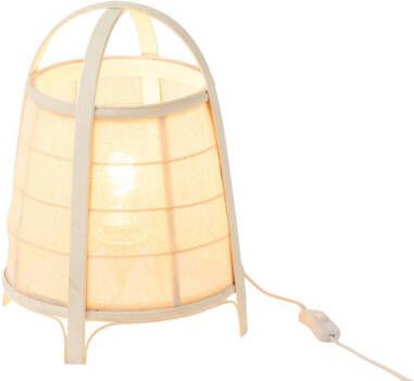 J-Line Lamp Rya Katoen bamboe Wit Small 26x26x35cm