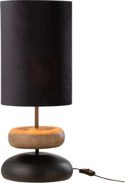 J-Line Lampe Jade Ijzer dennenhout Zwart naturel 25x25x61cm