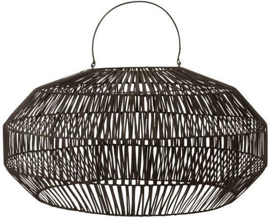 J-Line Lampkap Rotan Zwart Medium 52.5x52.5x31.5cm