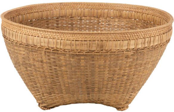 J-Line Mand Extra Large Rond Rotan Naturel 85x85x42cm