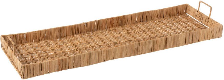 J-Line Plateau Lange Rechthoekig Rotan Naturel 96x29x11.5cm