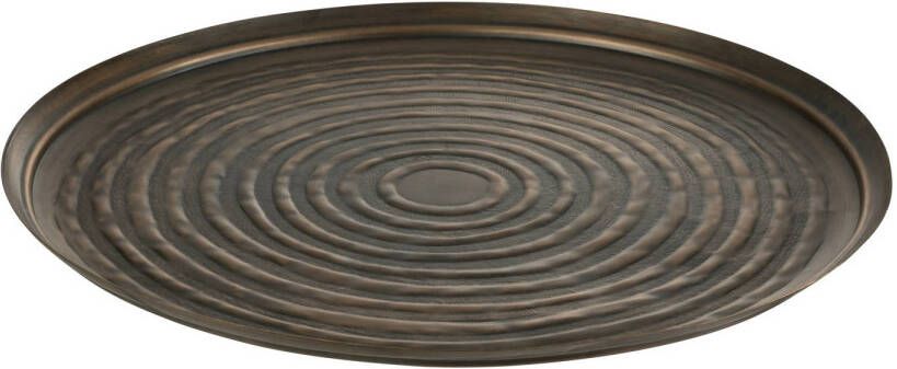 J-Line Plateau Rond Klassiek Ijzer Brons Large 60x60x3cm