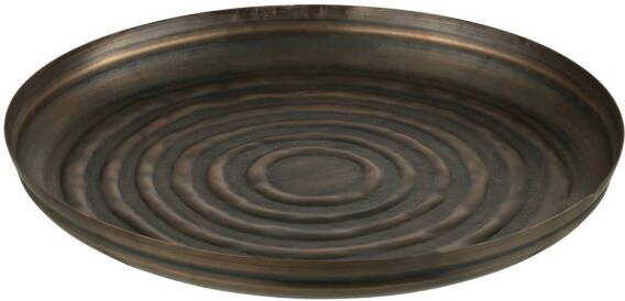 J-Line Plateau Rond Klassiek Ijzer Brons Small 40.5x40.5x5cm