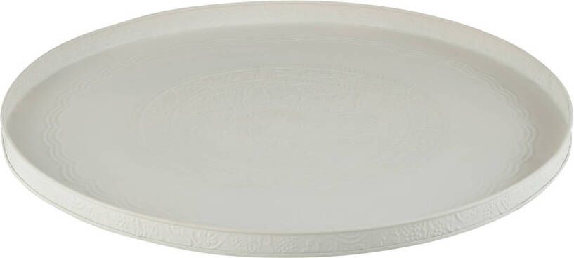 J-Line Plateau Rond Klassiek Ijzer Wit Large 61x61x3cm