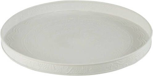 J-Line Plateau Rond Klassiek Ijzer Wit Small 35x35x3cm