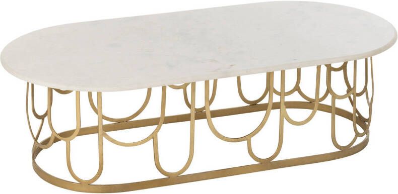 J-Line Salontafel Moza Metaal marmer Goud 122x61x35cm