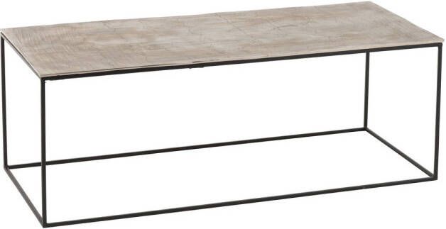 J-Line Salontafel Rechthoek Aluminium ijzer Zilver zwart 110x49x41cm