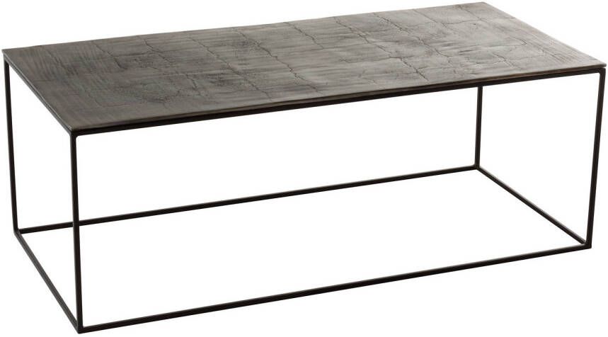 J-Line Salontafel Rechthoekig Oxidize Aluminium ijzer Antiek Zwart groen 110x49x41cm