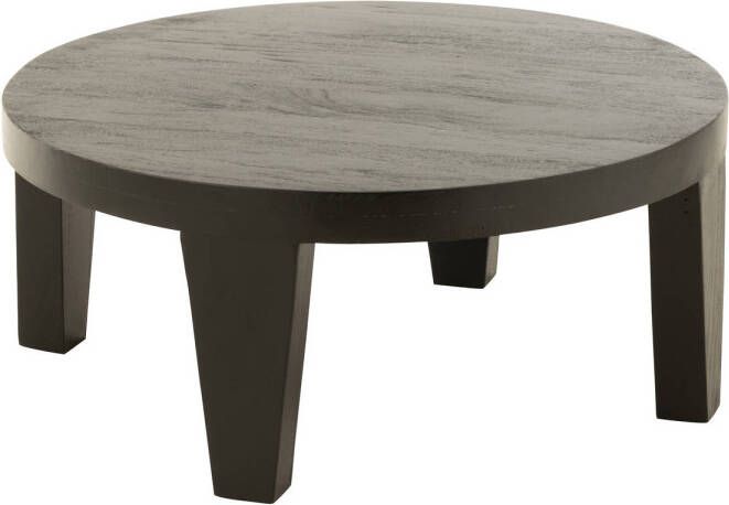 J-Line Salontafel Rond Mango Hout Matte Zwart 80x80x34cm