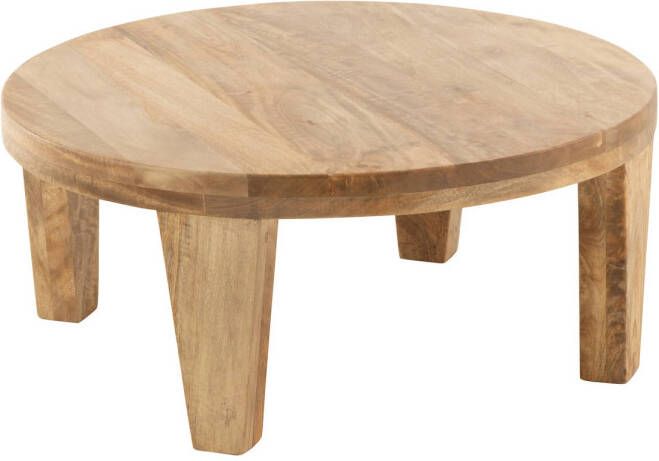 J-Line Salontafel Rond Mango Hout Naturel 80x80x34cm