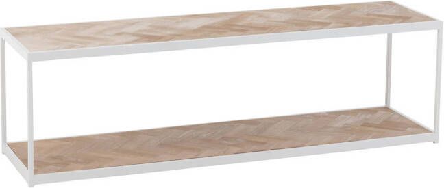 J-Line Salontafel Zigzag Hout metaal Naturel wit 150x40x44.5cm