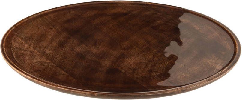 J-Line Schaal Rond Draai Mango Hout Bruin 56x56x7cm