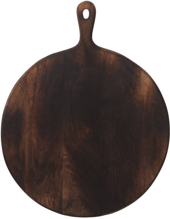 J-Line Snijplank Rond Hout Donker Bruin Large 50.5x39.5x1.5cm