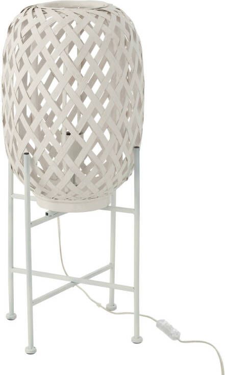 J-Line Standing Lamp Bamboo White 26x26x63cm