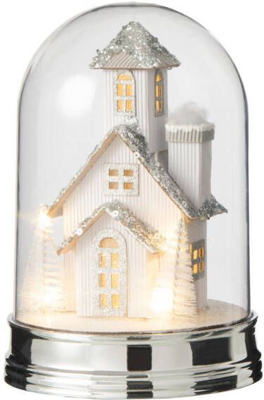 J-Line Stolp Winter Huis Led Acryl Wit Small 16x16x23cm