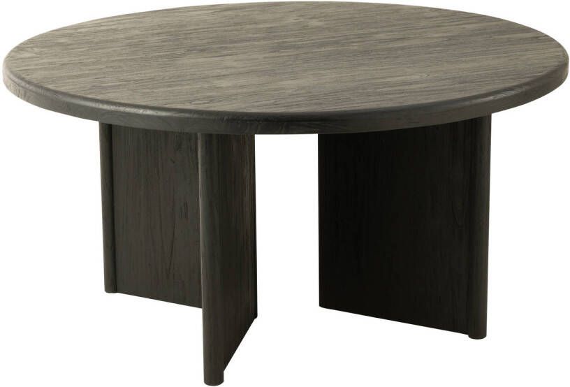 J-Line Tafel Rond Teak Hout Zwart 150x150x75cm