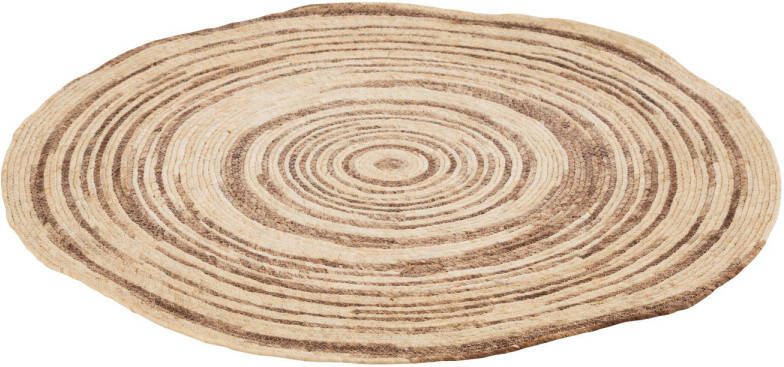 J-Line Tapijt Rond Maïs Beige bruin 79x79x1cm