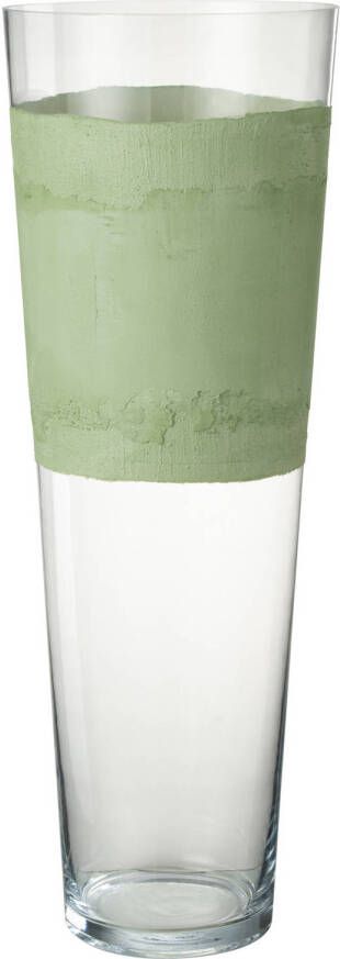 J-Line Vaas Delph Glas Transparant groen Extralarge 24.5x24.5x70cm