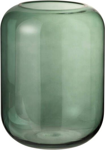 J-Line Vaas Rond Hoog Groen Glas Medium 22.5x22.5x29.5cm