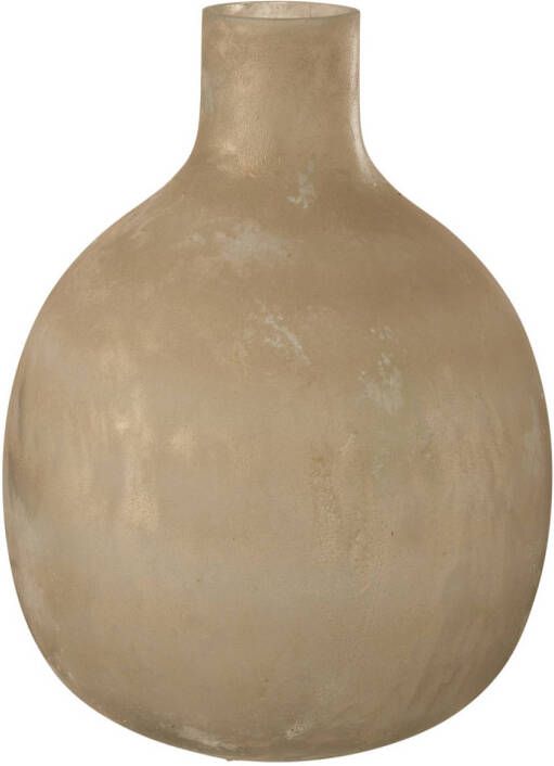 J-Line Vaas Soda Fles Laag Rond Glas Goud 31x31x43cm