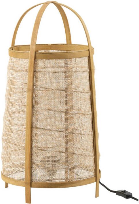 J-Line Vloer Lamp Kap Bamboe Natural 32x32x60cm